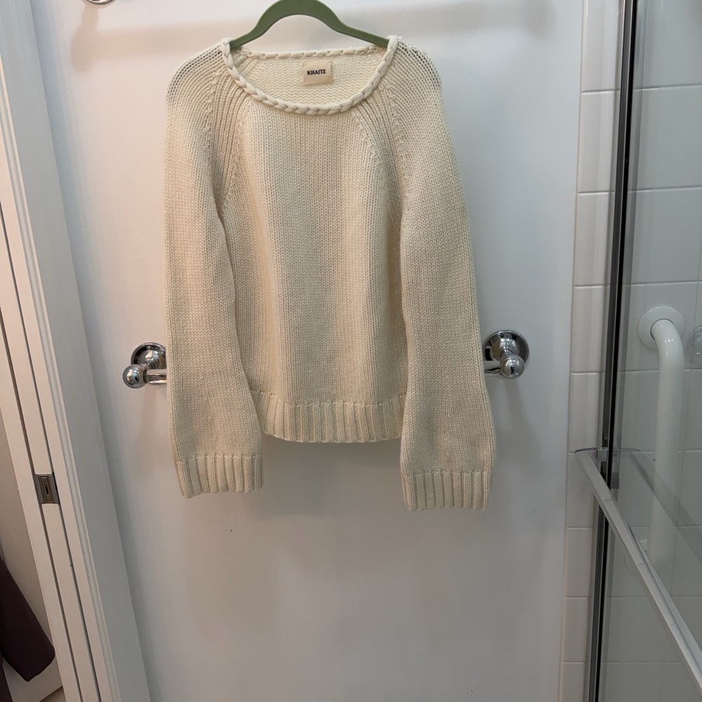 Khaite Cream Cashmere Sweater
